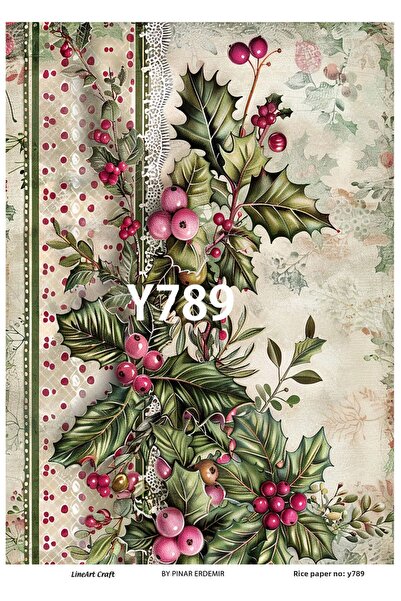 LİNEART New Year Series Y789 Brass Decopage 30 * 42 cm