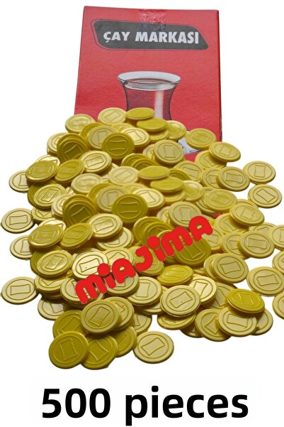 Miajima علامة تجارية بلاستيكية مستديرة باللون الأصفر - 500 قطعة