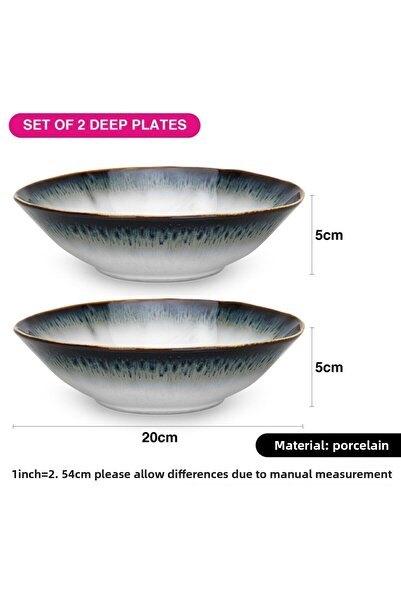 Fissman 2-Piece Deep Plates Galactica Series 20cm Porcelain