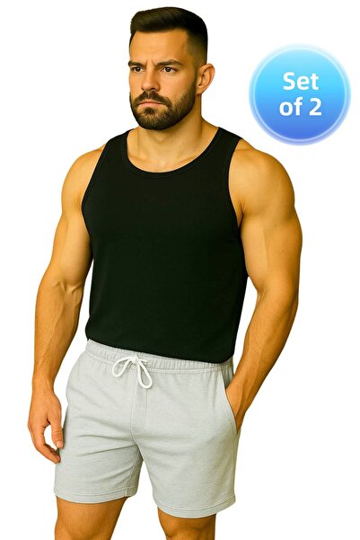 TREND ALİSSE Men's Sports Bottom Top Set - Sports Singlet and Shorts