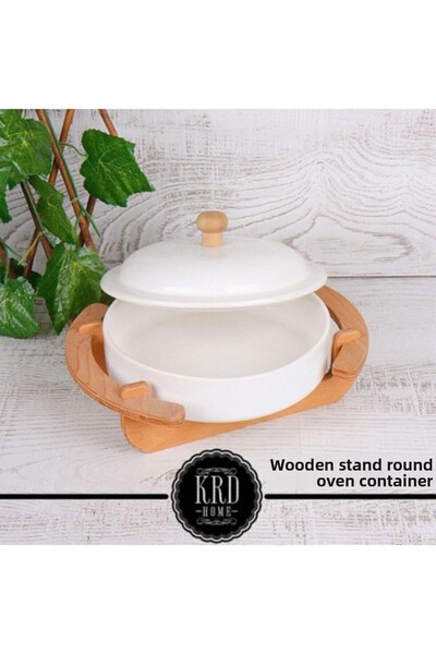 Kardelen Oven Dish with Wooden Stand