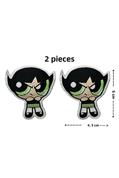 Megas Etiket Iron-On Adhesive Powerpuff Girls "Buttercup" Woven Rigging/Patch