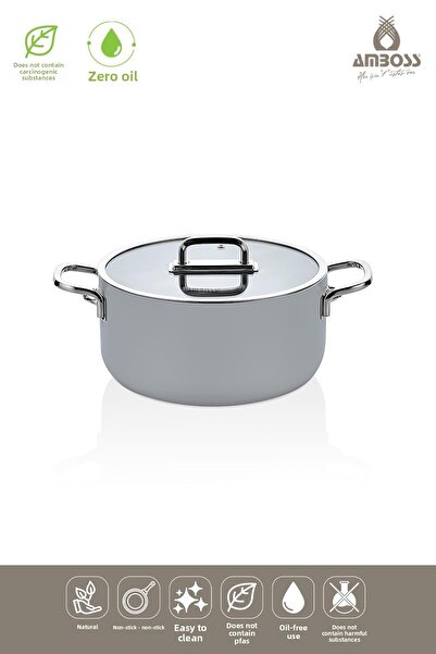 Amboss Sera Nova Ceramic Fireproof Non-Stick Deep Pot 20 cm – Gray