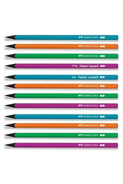 Faber Castell قلم رصاص فابر كاستل أسود لاتيه نيون دائري ب (عبوة 12 قطعة)