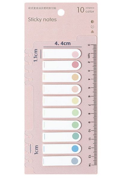 Vox Art Post-It Adhesive Index Bookmark 200Pcs Round