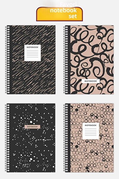 Copyrite طقم دفتر ملاحظات مكون من 4 قطع (21 × 14.8 سم 70 ورقة) للمدرسة والعمل...