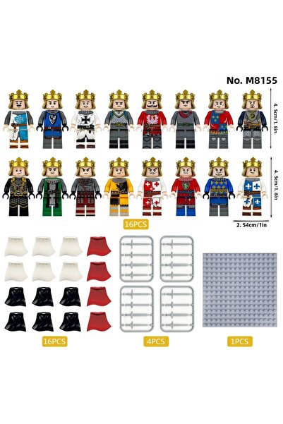 marimari 16 Pcs Medieval Kingdom Mini Figures Set