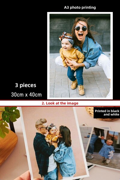 yhfoto 3 BUCĂȚI IMPRIMARE FOTO 30X40 - IMPRIMARE FOTO DIMENSIUNE MARE - IMPRIMARE A3