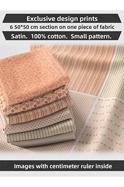 FabricMarket 6 bucăți 50x50 cm bumbac 100% set de țesături patchwork – pentru...