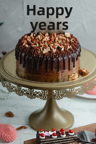 HTS TASARIM Happy Birthday Wooden Cake Decoration