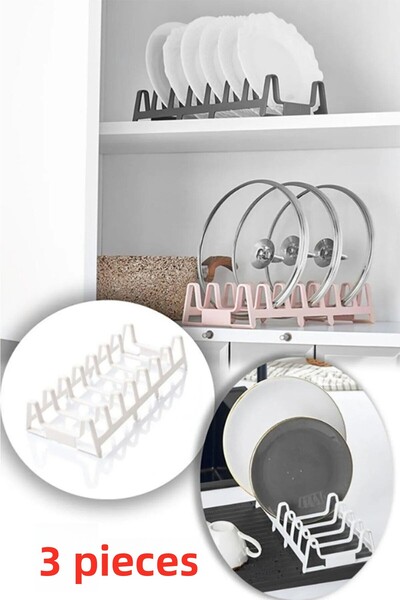 Mutfak Köşesi 3 bucăți de 7 compartimente în interiorul dulapului, organizator pentru oală, capac și farfurie, suport de uscare, organizator