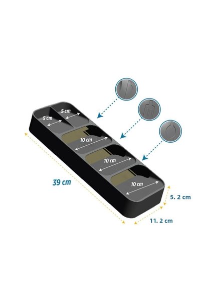 Generic Brand 5 Compartment Spoon Holder Drawer Organizer Organizer