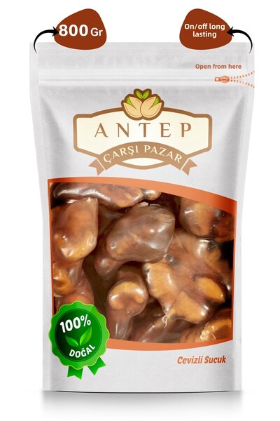 Antep Çarşı Pazar 800 غرام. سجق الجوز - عنب محلي الصنع، دبس
