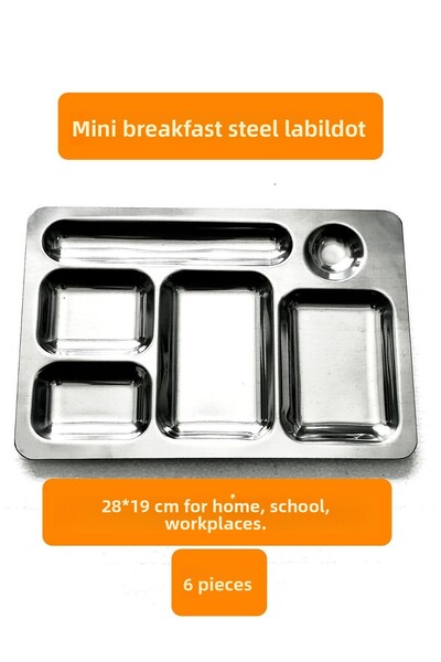 Becenhouse 6 Pieces Breakfast Picnic Metal Table D'Hôte 28*19 cm Mini Metal Table D'Hôte Plate