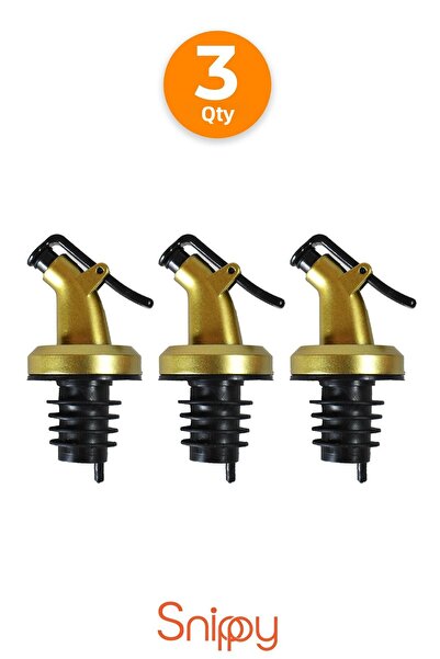 Snippy 3-Piece Oil Can Stopper Bottle Tip Service Apparatus Drip-Free Gold Bo...
