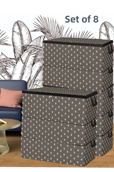 Helen's Home 8 kusů Rozkládací pohovka Typ základny Polštář Úložný prostor na oblečení Úložný prostor-Základna Organizér Úložný prostor Hvězdný 64x45x22 Cm