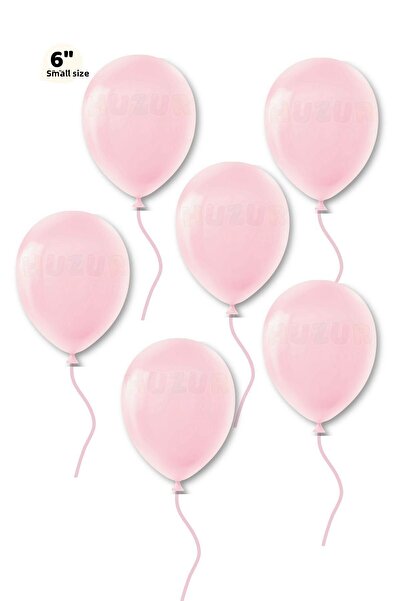 Huzur Party Store Small Mini Size Pink Color Macaron Balloon 50 Pieces 6 Inch 15 Cm Party Balloon Soft Color Birthday Decoration