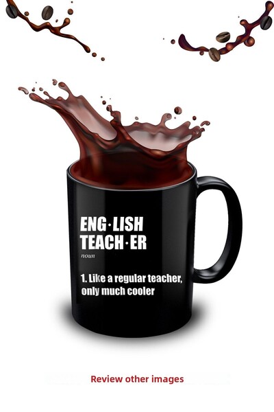 yhfoto كوب أسود محدد لمعلم اللغة الإنجليزية