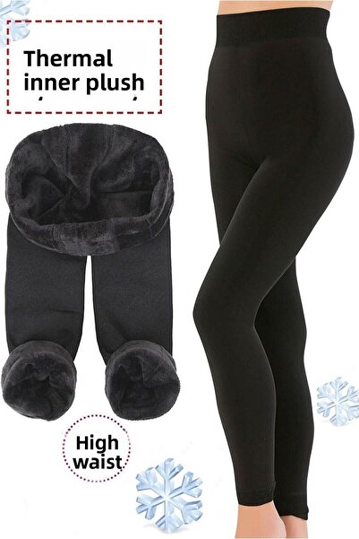 SAUNA SUIT Women's Plush Soft Warm Black Tights