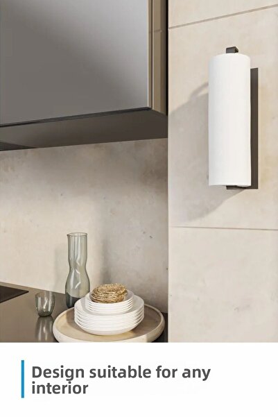 3art Metal Αυτοκόλλητη μεταλλική θήκη για χαρτοπετσέτες - Κρεμάστρα με αυτοκόλλητο σιδερένιο - Κρεμάστρα για πετσέτες μπάνιου