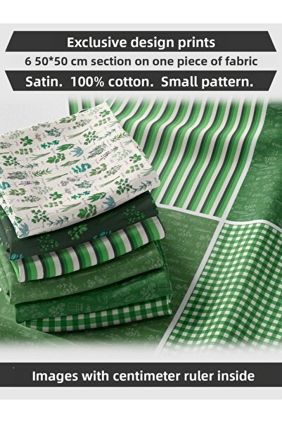 FabricMarket 6 bucăți 50x50 cm bumbac 100% set de țesături patchwork – pentru...