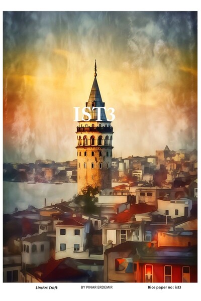 LİNEART Istanbul Pattern Brass Decopage Paper 29X42Cm No:İst3