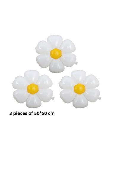 BEST PARTİ DOĞUM GÜNÜ PARTİ SÜSLERİ Daisy Foil Balloon 3 Pieces 50 cm