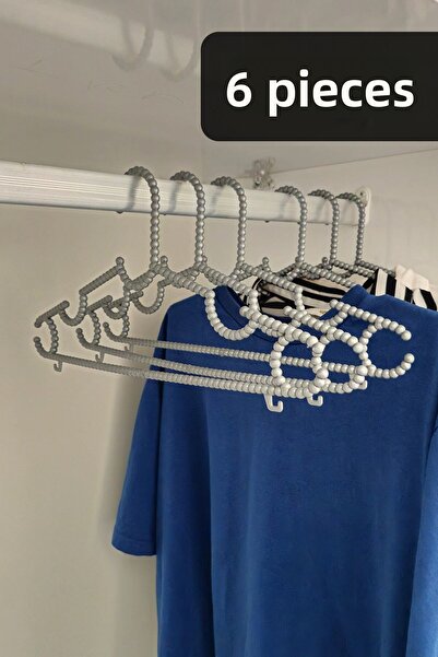 Fesya Home 6 bucăți de umerașe din plastic pentru haine și cămăși - gri