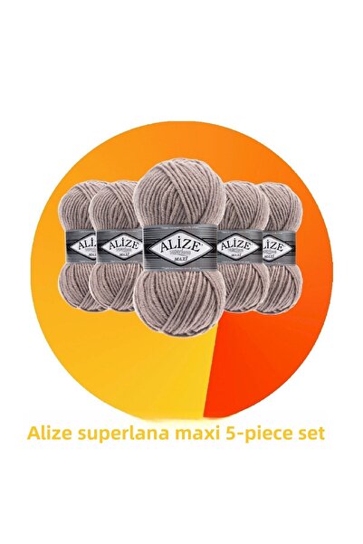 Alize Дебела прежда за ръчно плетиво 541 Mink Superlana Maxi Комплект от 5 бр
