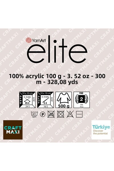 Yarnart إليت - خيط محبوك يدويًا ساكس أزرق - 64