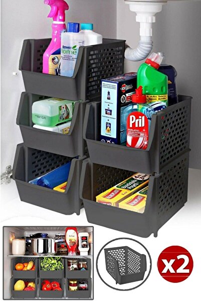 Pazarika 2 Pieces In-Cabinet Organizer - Bathroom, Kitchen, Under-Counter Refrigerator Organizer Vegetable Fruit Basket Shelf