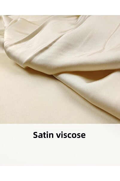 Kumaş Parça Viscoză satinată în culoarea cremă Lățime: 150