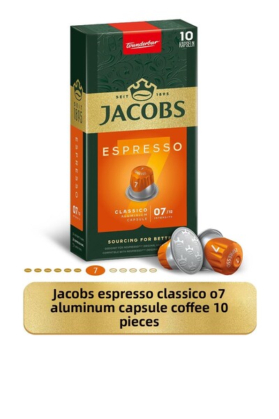 Jacobs كبسولات قهوة إسبريسو 7 كلاسيكو متوافقة مع نسبريسو، 10 كبسولات