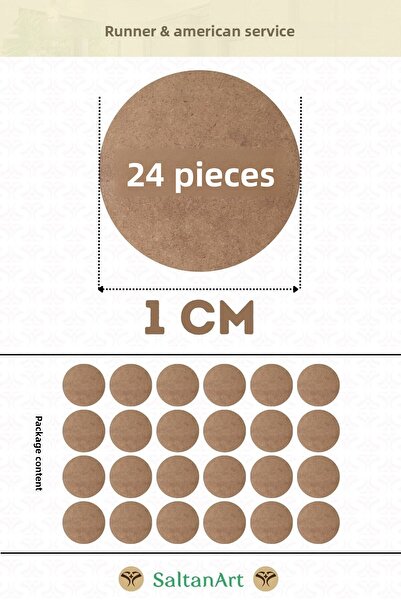 SaltanArt 1 سم قطر 24 قطعة شاحن الخدمة الأمريكية MDF Drolit تحت المغناطيس خشب...