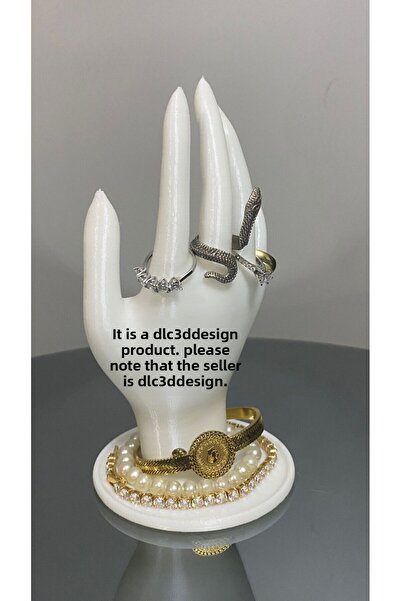 Goplast Premium Manechin decorativ alb pentru bijuterii de mână de 18 cm cu s...