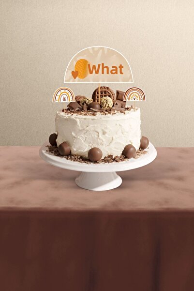 Hey Parti Στολίδι τούρτας Boho Baby Natural 1 έτους με θέμα 3 τεμαχίων