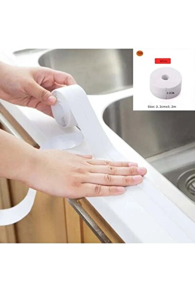 Choice 2.2 سم × 3.2 متر أبيض 1 لفة 1 لفة من شريط المطبخ المضاد للعفن والمقاوم...