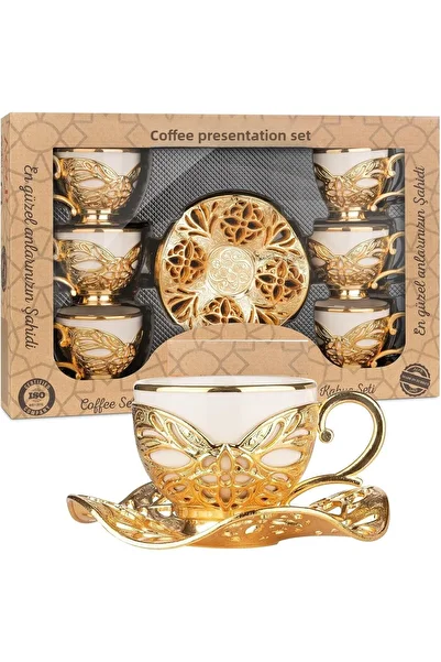 KT HOME Turkish Coffee Presentation Set Metal Coffee Cup Set Coffee Cup Bşramdl1