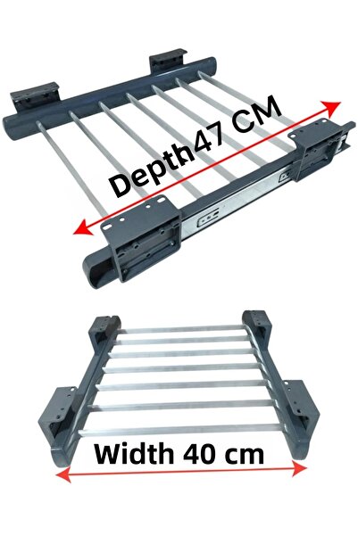 DELTAKS Telescopic Rail Trouser Hanger, 47X40 Cm, Top Shelf Mount, Anthracite Metal