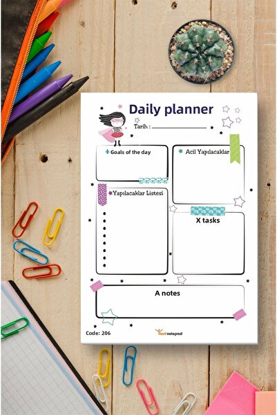 Tieni Blocnotes Planificator zilnic de cursuri, Planificator zilnic, 14x20cm,...