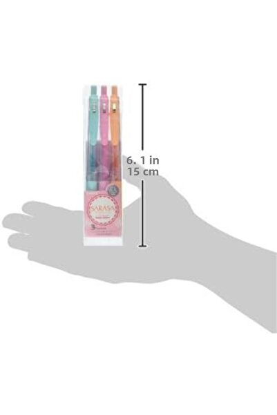 Zebra قلم حبر جاف ساراسا كليب جل، 0.5 مم، لون حليبي، مجموعة من 3 ألوان (JJ15-3C-MK)
