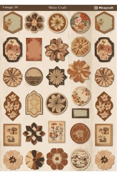 MirayDesign 1 τεμάχιο αυτοκόλλητο με θέμα Vintage (12x17 cm) για Bullet Journ...
