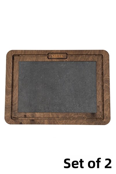 MicroWood 2 لوح تقديم بني كبير الحجم 29 × 40 سم، شرائح لحم البتولا