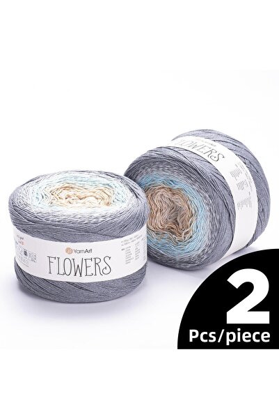Yarnart 2 قطعة زهور رخامية موديل 268