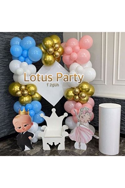 LOTUS PARTY مجموعة سلسلة بالونات للحفلات مكونة من 100 قطعة (أزرق - وردي - أبي...