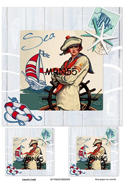 LİNEART Marine Series Brass Decopage Paper 29X42Cm No:Mrn55
