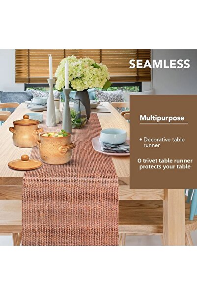 Blue Home Runner de masă din PVC țesut, rezistent la căldură, anti-alunecare, lavabil, țesut din vinil Dimensiune: 40 cm x 110 cm (1 buc)