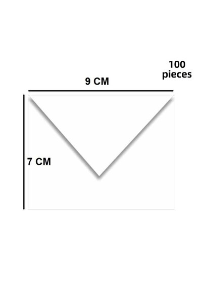 Pera İstanbul 100 ظرف صغير أبيض اللون - 7x9