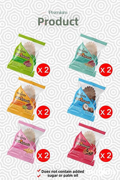 MOGİDA زبدة التمر المختلطة - بدون إضافة سكر (1 علبة = 12 قطعة)