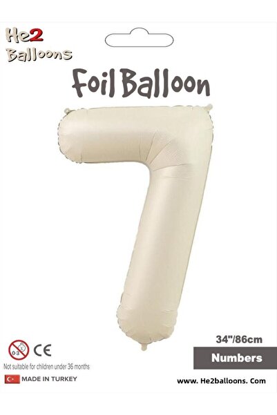 MFM 7 Year Old Number Cream Beige Foil Balloon - 86 cm